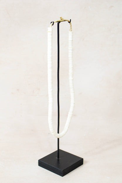 Handcrafted Ostrich Eggshell Heishi Necklace - 217.5