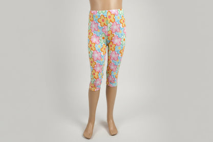 Flower patterned Capri leggings, choice of size & design!