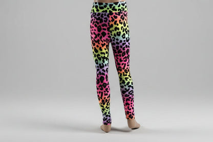Neon rainbow leopard leggings