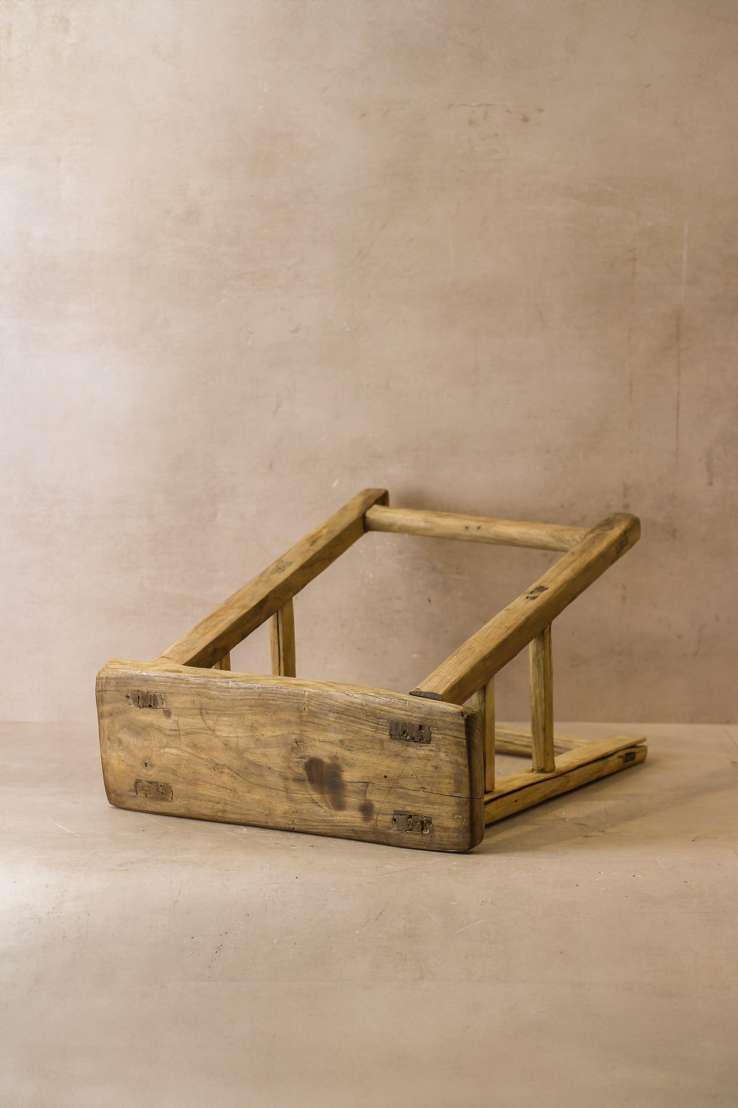 Vintage Rustic Elm Wood Stool - Medium - No 56