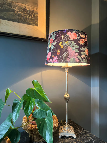 Butterfly floral velvet french drum lampshade/ ceiling light shade, empire lampshade, midnight