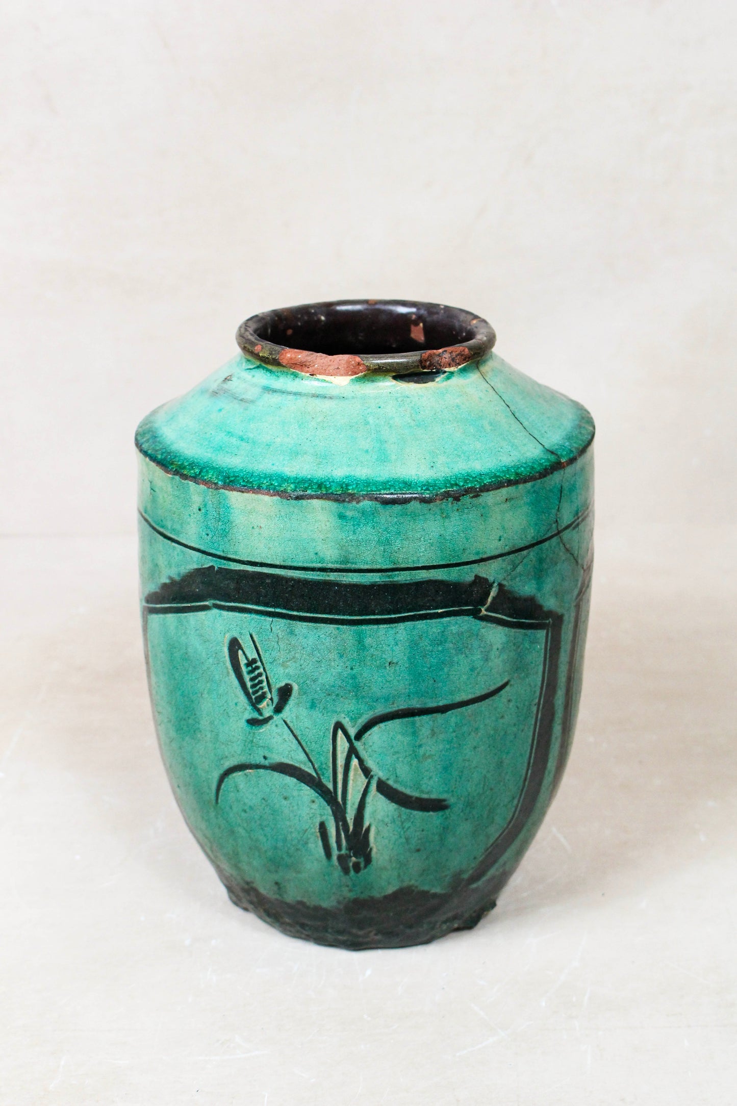 Vintage Emerald Green Pot - EGP 14