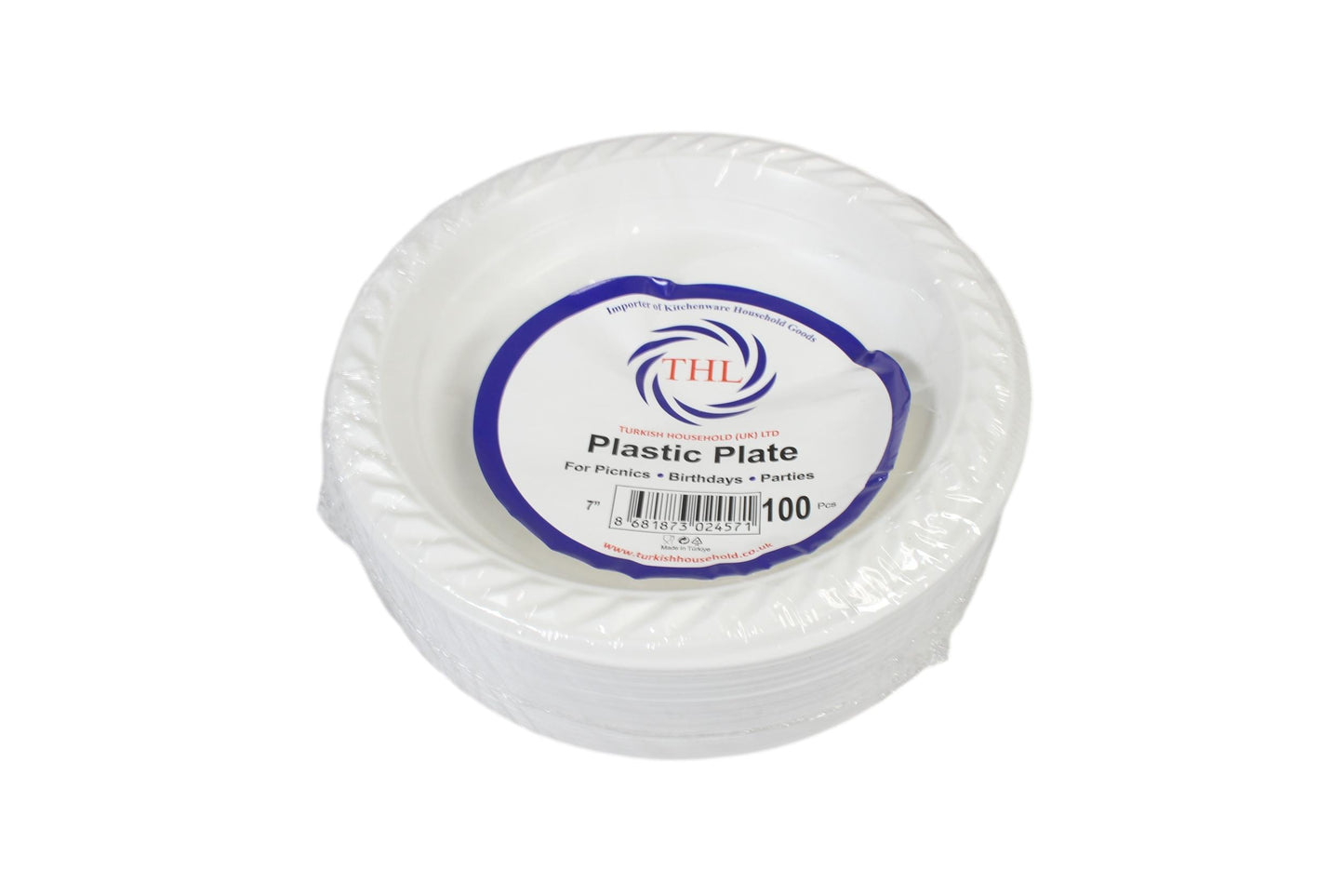 100 White Plastic Plates 7 Perfect for Picnics and Parties