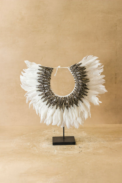 Handmade Feathers and Shell Necklace - 22.7
