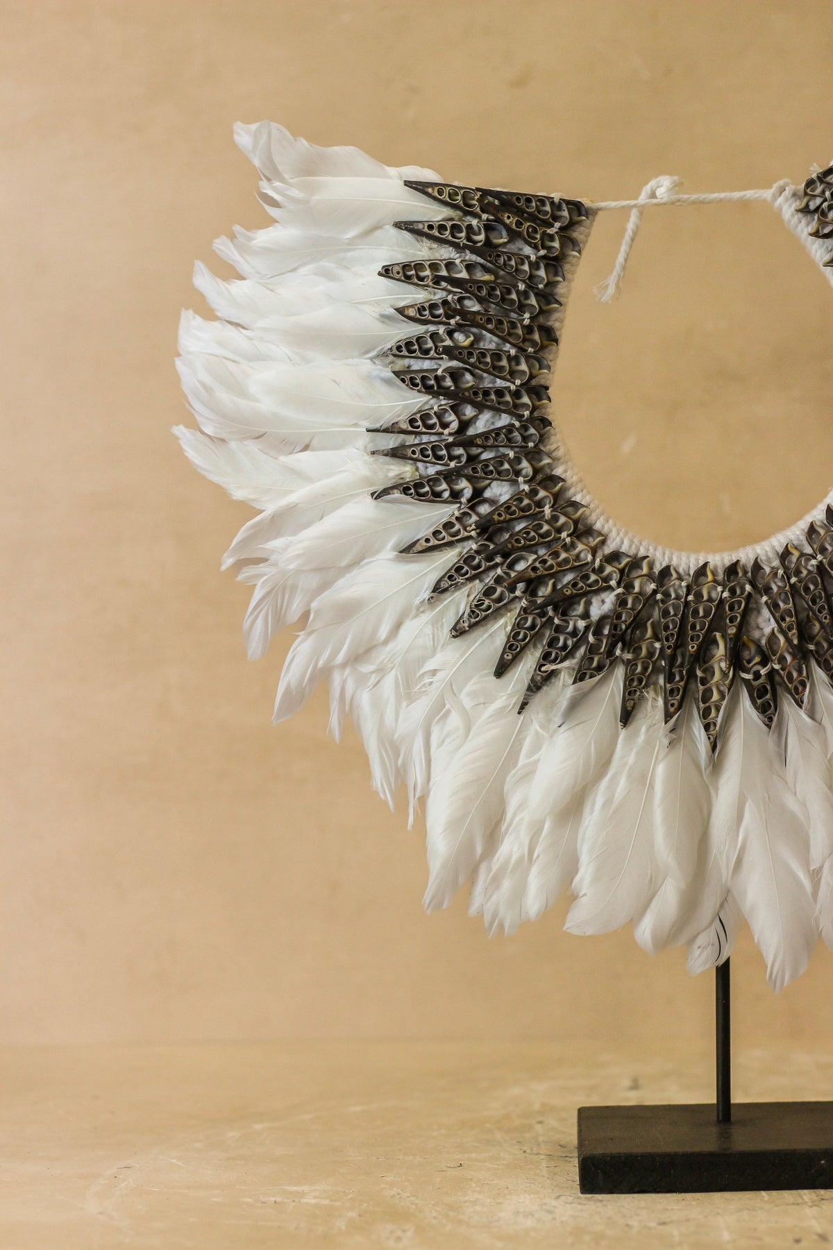 Handmade Feathers and Shell Necklace - 22.7