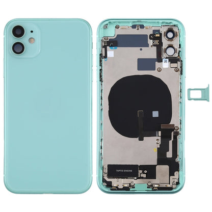 Battery Back Cover Assembly (with Side Keys & Power Button + Volume Button Flex Cable & Wireless Charging Module & Motor & Charging Port & Speaker Ringer Buzzer & Card Tray & Camera Lens Cover) for iPhone 11, For iPhone 11, For iPhone 11(Assembly)
