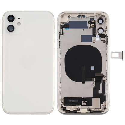 Battery Back Cover Assembly (with Side Keys & Power Button + Volume Button Flex Cable & Wireless Charging Module & Motor & Charging Port & Speaker Ringer Buzzer & Card Tray & Camera Lens Cover) for iPhone 11, For iPhone 11, For iPhone 11(Assembly)