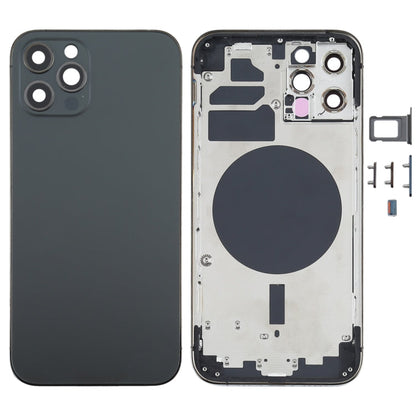 Back Housing Cover with SIM Card Tray & Side  Keys & Camera Lens for iPhone 12 Pro(Blue), For iPhone 12 Pro(with SIM Card Tray & Side Keys)