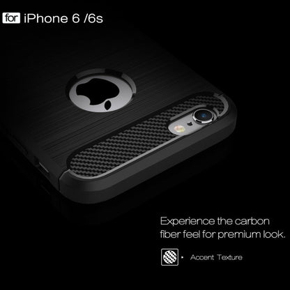 For iPhone 6 & 6s Brushed Texture Fiber TPU Rugged Armor Protective Case, For iPhone 6 & 6s