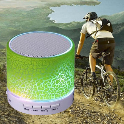 A9 Mini Portable Glare Crack Bluetooth Stereo Speaker with LED Light, Built-in MIC, Support Hands-free Calls & TF Card
