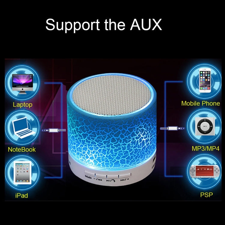 A9 Mini Portable Glare Crack Bluetooth Stereo Speaker with LED Light, Built-in MIC, Support Hands-free Calls & TF Card