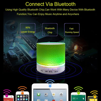 A9 Mini Portable Glare Crack Bluetooth Stereo Speaker with LED Light, Built-in MIC, Support Hands-free Calls & TF Card