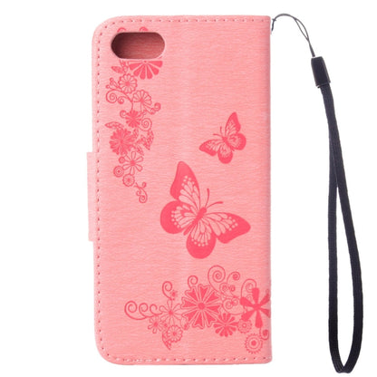 For  iPhone 8 & 7   Pressed Flowers Butterfly Pattern Horizontal Flip Leather Case with Holder & Card Slots & Wallet
