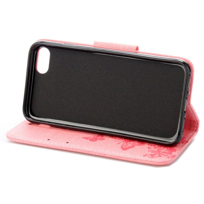 For  iPhone 8 & 7   Pressed Flowers Butterfly Pattern Horizontal Flip Leather Case with Holder & Card Slots & Wallet