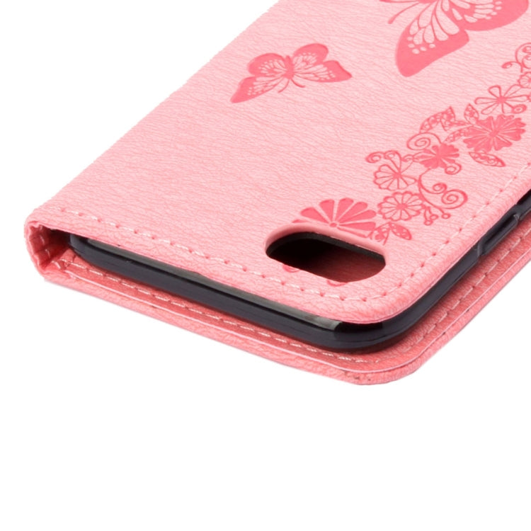 For  iPhone 8 & 7   Pressed Flowers Butterfly Pattern Horizontal Flip Leather Case with Holder & Card Slots & Wallet