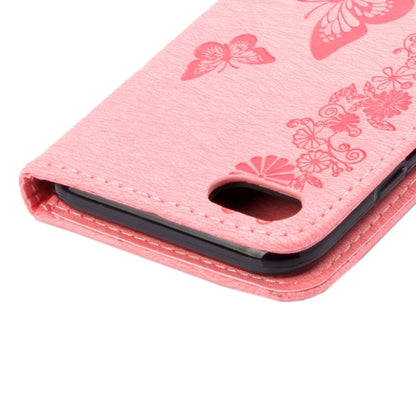 For  iPhone 8 & 7   Pressed Flowers Butterfly Pattern Horizontal Flip Leather Case with Holder & Card Slots & Wallet
