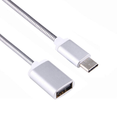 8.3cm USB Female to Type-C Male Metal Wire OTG Cable Charging Data Cable