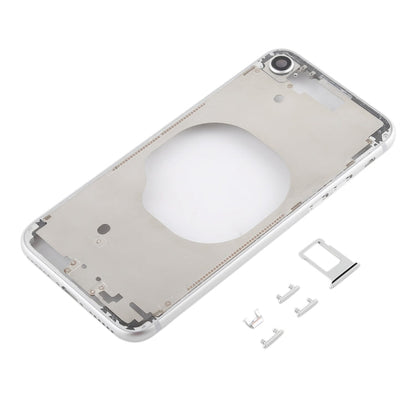 Transparent Battery Back Cover with Camera Lens Frame & SIM Card Tray & Side Keys for iPhone 8, For iPhone 8 (Transparent White), For iPhone 8 (Transparent Gold)