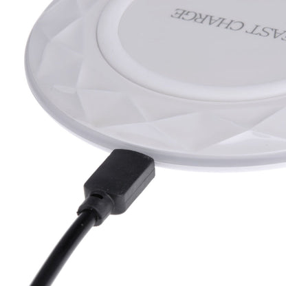 DC5V Input Diamond Qi Standard Fast Charging Wireless Charger, Cable Length: 1m, DC5V, DC5V Black