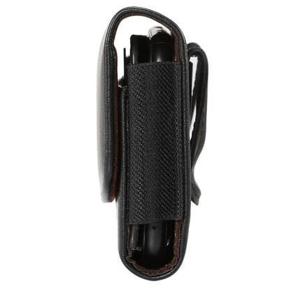 Lambskin Elastic Band Men 4.8 Inch Mobile Phone Universal Hanging Waist Leather Case with Card Slot