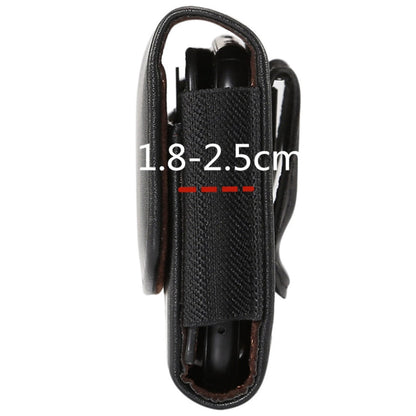 Lambskin Elastic Band Men 4.8 Inch Mobile Phone Universal Hanging Waist Leather Case with Card Slot