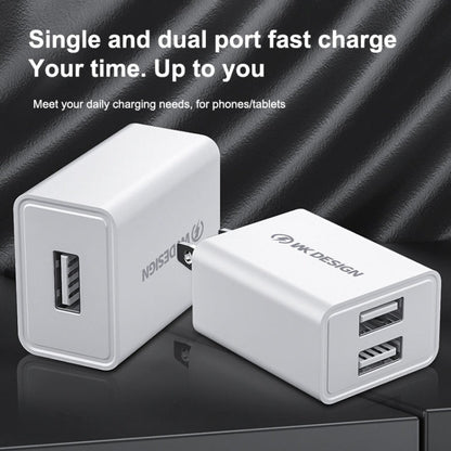 WK WP-U119 10W Dual USB Ports Travel Charger Power Adapter, US Plug, WP-U119 US Plug