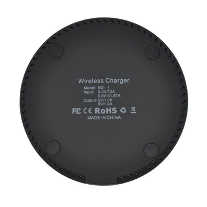 KD-1 Ultra-thin 10W Fast Charging Wireless Charger for Android Phones & iPhone, Fast Charging, Black