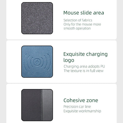 OJD-36 QI Standard 10W Lighting Wireless Charger Rubber Mouse Pad, Size: 26.2 x 19.8 x 0.65cm