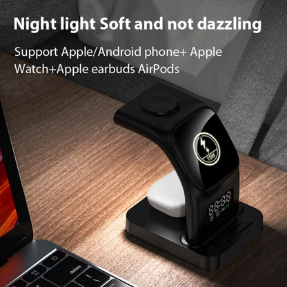 YP-HY05 15W 5 in 1 Magnetic Multifunctional Wireless Charger with Clock, 5 in 1