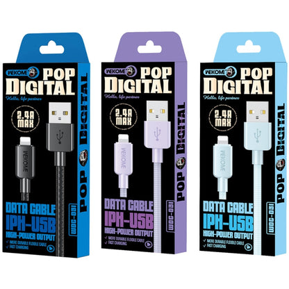 WEKOME WDC-03 Tidal Energy Series 2.4A USB to 8 Pin Braided Data Cable, Length: 1m, USB to 8 Pin