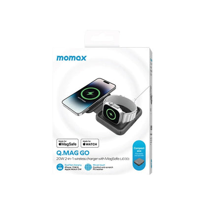 MOMAX UD30 Q.Mag Go 2 in 1 Foldable Magsafe Magnetic Wireless Charger