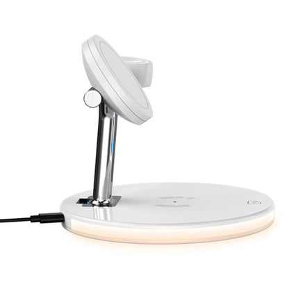 3 in 1 25W Multi-function Magnetic Wireless Charger for Mobile Phones & Apple Watches & AirPods , with Colorful LED Light