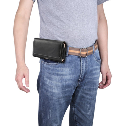 Men Lambskin Texture Multi-functional Universal Mobile Phone Waist Pack Leather Case for 6.0 Inch or Below Smartphones, For 6.0 Inch