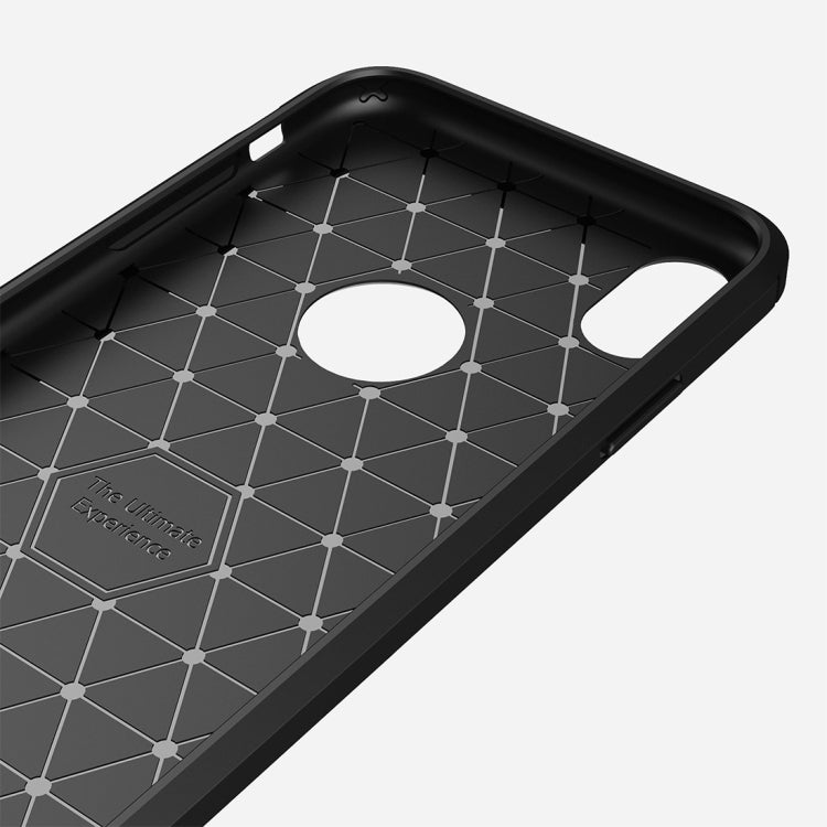For iPhone XR Brushed Texture Carbon Fiber Shockproof TPU Protective Back Case, For iPhone XR