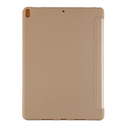 PU Plastic Bottom Case Foldable Deformation Left and Right Flip Leather Case with Three Fold Bracket & Smart Sleep for iPad Air3 2019
