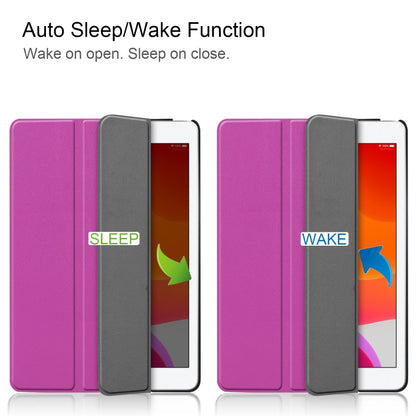 For iPad 10.2 Custer Texture Horizontal Flip Smart PU Leather Case with Sleep / Wake-up Function & Three-folding Holder, For iPad 10.2