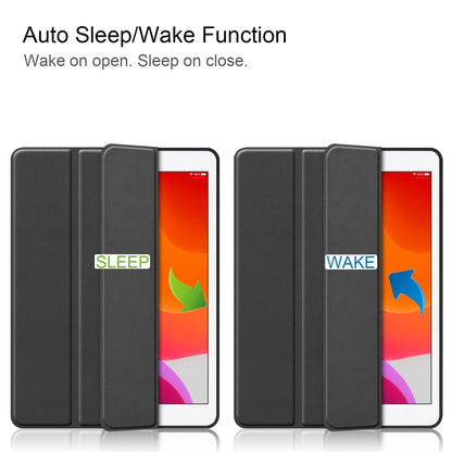 For iPad 10.2 2021 / 2020 / 2019 Custer Texture Horizontal Flip Smart TPU Leather Case with Sleep / Wake-up Function & Three-folding Holder & Pen Slot, For iPad 10.2