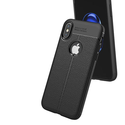 For iPhone X / XS Litchi Texture TPU Protective Back Cover Case, For X