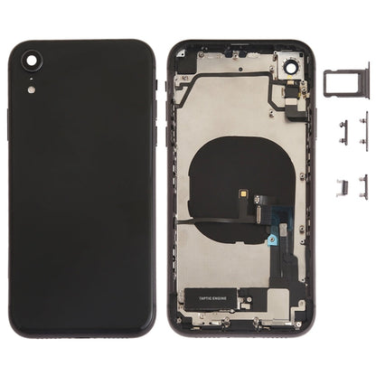 Battery Back Cover Assembly (with Side Keys & Speaker Ringer Buzzer & Motor & Camera Lens & Card Tray & Power Button + Volume Button + Charging Port + Signal Flex Cable & Wireless Charging Module) for iPhone XR, For iPhone XR (Full Assembly)           ...