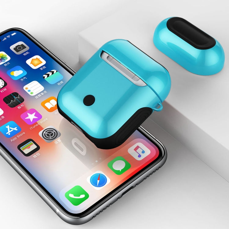 Varnished PC Bluetooth Earphones Case Anti-lost Storage Bag for Apple AirPods 1/2