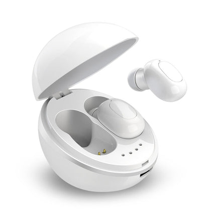 A10 TWS Space Capsule Shape Wireless Bluetooth Earphone with Magnetic Charging Box & Lanyard, Support HD Call & Automatic Pairing Bluetooth, Black, Black White, White, White + Black