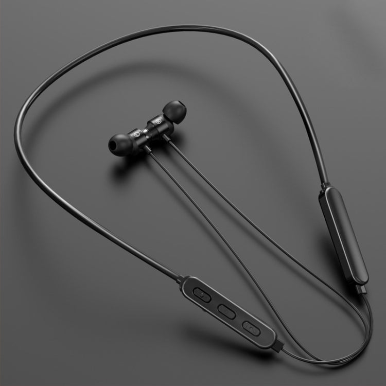 Bluetooth 5.1 Round Wire Neck-mounted Bluetooth Sports Earphone with Magnetic Function, Black, Red, White