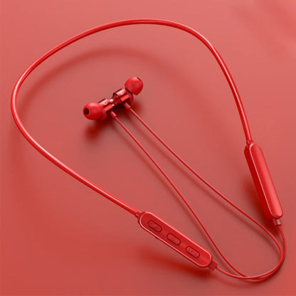 Bluetooth 5.1 Round Wire Neck-mounted Bluetooth Sports Earphone with Magnetic Function, Black, Red, White