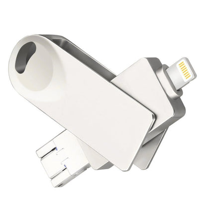 S29 3 in 1 256GB Micro USB + USB + 8 Pin Interface Metal Twister Flash Disk, 256G