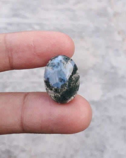 13.2ct Moss Agate - Green Moss Agate - Indian Moss Agate - 15x20mm