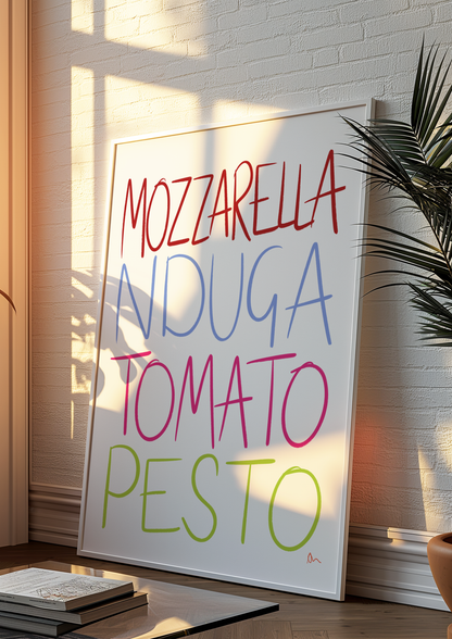 Italian Lovers | Relatable Homely Witty Kitchen Wall Art Print