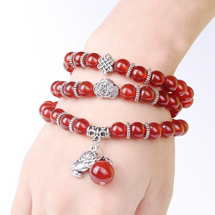 Fashion Jewelry Accessory Garnet Beads Bracelet, Aquamarine & Longevity Lock, White Jade, Pink Crystal & Cat, Pink Crystal & Elephant & Fish, Red Agate & Elephant, Red Agate & Pi Xiu, Violitde, Garnet, Blue Sandstone & Calabash, Red Agate & Buddha Head