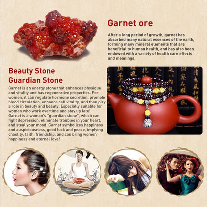 Fashion Jewelry Accessory Garnet Beads Bracelet, White Jade, Pink Crystal & Cat, Pink Crystal & Elephant & Fish, Red Agate & Elephant, Red Agate & Pi Xiu, Violitde, Garnet, Blue Sandstone & Calabash, Red Agate & Buddha Head, Aquamarine & Longevity Lock
