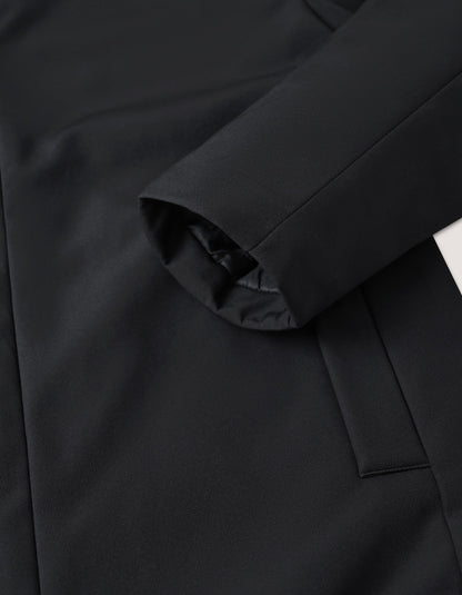 Black Longline Windbreaker Jacket