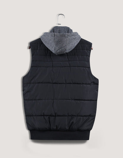 Black Hooded Gilet Jacket